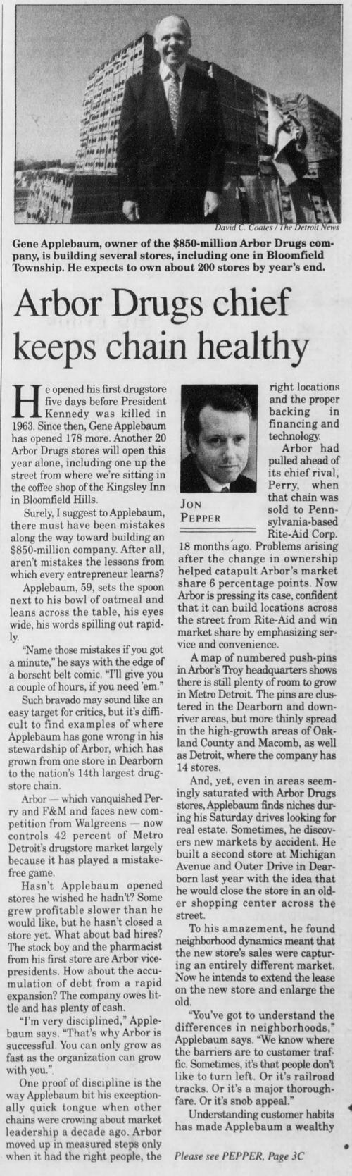 Arbor Drugs - June 1996 Article